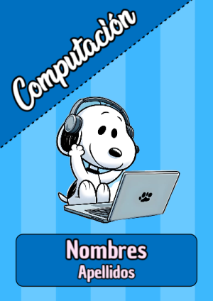 Portada de Snoopy de Computación para cuaderno para clases - disponible para descarga gratuita