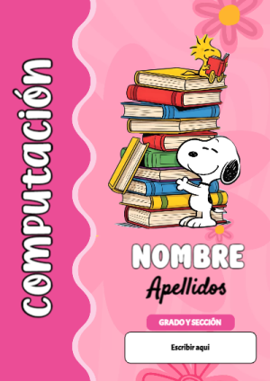 Portada de Snoopy de Computación para cuaderno escolar creativa - ideal para cuadernos de espiral