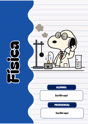 Portada de Snoopy de fisica para cuaderno para estudiantes - perfecto para organizar tus apuntes