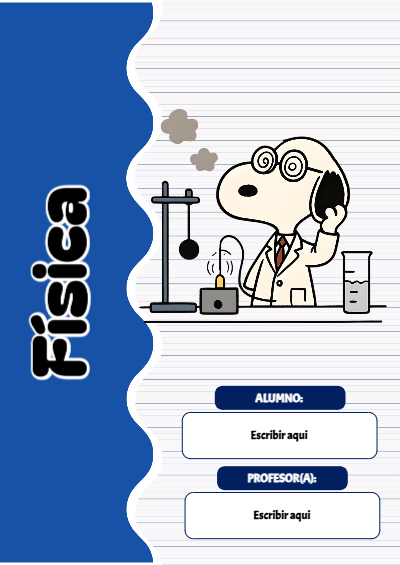 Portada de Snoopy de fisica Editable para Imprimir Gratis