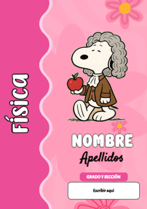 Portada de Snoopy de Física para cuaderno llamativa y bonita - ideal para cuadernos de espiral