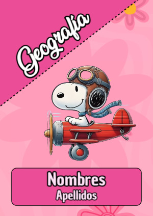 Portada de Snoopy de Geografía para cuaderno decorativa y bonita - diseño exclusivo y original