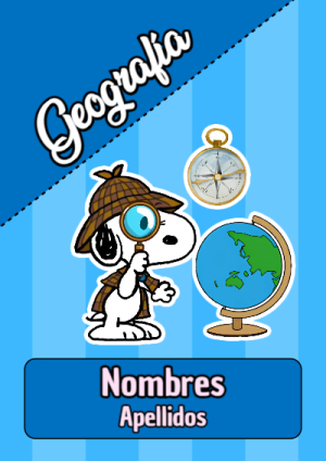 Portada de Snoopy de Geografía para cuaderno en tamaño A4 - ideal para el nuevo año escolar