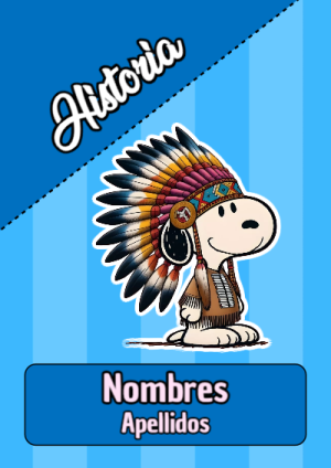 Portada de Snoopy de Historia para cuaderno con diseño bonito - creación especial de Mini Canva