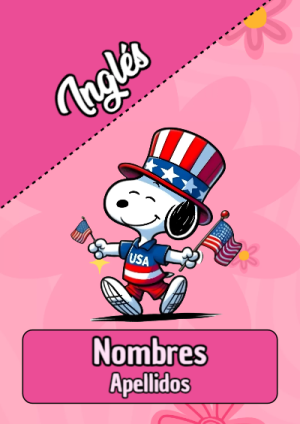 Portada de Snoopy de Inglés para cuaderno personalizada para imprimir - versión premium para imprimir