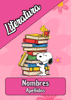 Portada de Snoopy de Literatura para cuaderno para estudiantes - para personalizar tus materias