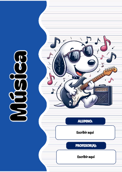 Portada de Snoopy de Música Editable para Imprimir Gratis