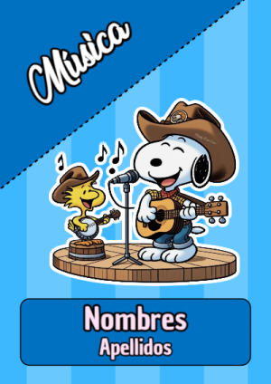 Portada de Snoopy de Música para cuaderno en tamaño A4 - diseño exclusivo y original
