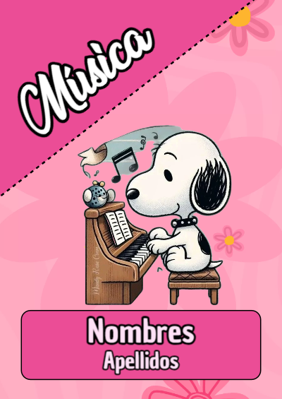 Portada de Snoopy de Música Editable para Imprimir Gratis