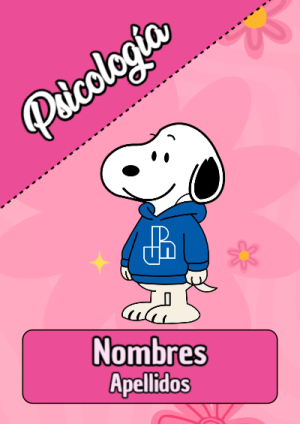 Portada de Snoopy de Psicología para cuaderno con diseño bonito - para personalizar tus materias