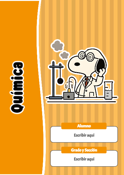 Portada de Snoopy de Química Editable para Imprimir Gratis