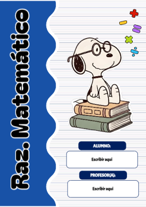 Portada de Snoopy de raz. matematico para cuaderno llamativa y bonita - ideal para cuadernos de espiral