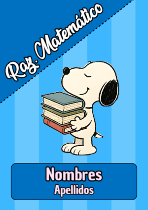 Portada de Snoopy de Raz. Matemático para cuaderno decorativa y bonita - estilo único para estudiantes