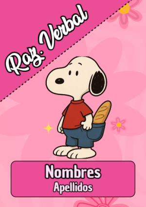 Portada de Snoopy de Raz. Verbal para cuaderno fácil de imprimir - para el regreso a clases