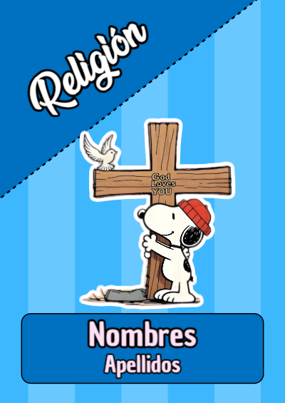 Portada de Snoopy de Religión Editable para Imprimir Gratis