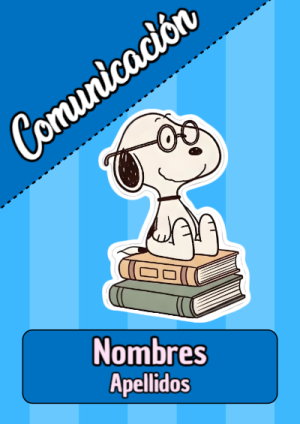 Portada de Snoopy de Snoopy de Comunicación para cuaderno con diseño escolar - ideal para el nuevo año escolar