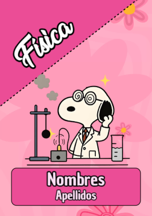 Portada de Snoopy de Snoopy de Física para cuaderno con estilo creativo - para todas las edades y grados