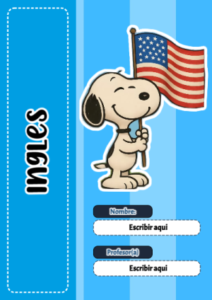 Portada de Snoopy de Snoopy de Ingles para cuaderno colorida y creativa - perfecto para organizar tus apuntes