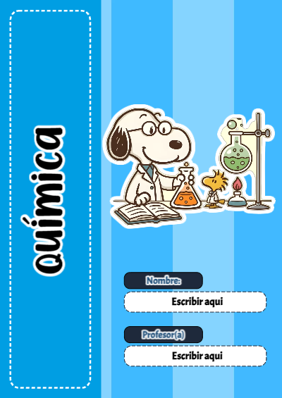 Portada de Snoopy de Snoopy de Quimica Editable para Imprimir Gratis