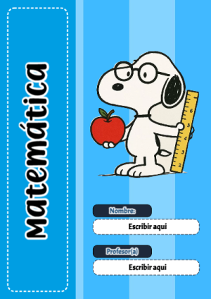 Portada de Snoopy de Snoopy de Snoopy de Matematica para cuaderno fácil de imprimir - diseño escolar moderno