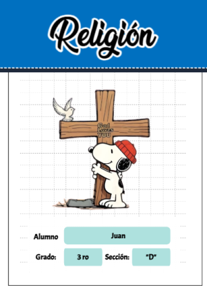 Portada de Snoopy de Snoopy de Snoopy de religion para cuaderno decorativa y bonita - disponible para descarga gratuita