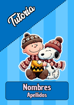 Portada de Snoopy de Tutoría para cuaderno bonita para imprimir - para el regreso a clases