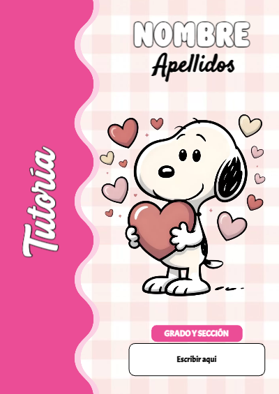 Portada de Snoopy de Tutoría Editable para Imprimir Gratis