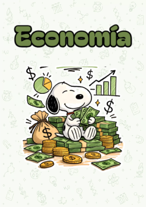 Portada de Snoopy - Economia para cuaderno fácil de imprimir - ideal para el nuevo año escolar