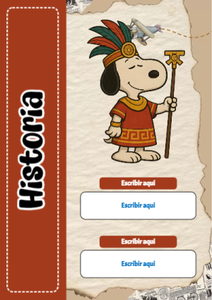 Portada de Snoopy - Historia para cuaderno llamativa y bonita - formato digital listo para usar