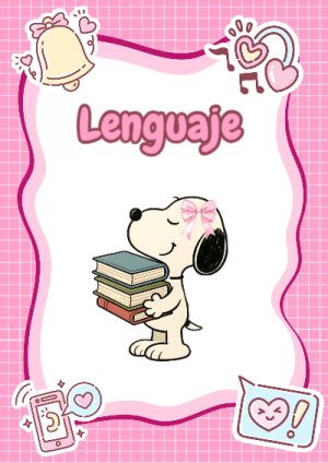 Portada de Snoopy - Lenguaje para cuaderno para primaria - diseño exclusivo y original