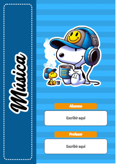 Portada de Musica Editable para Imprimir Gratis
