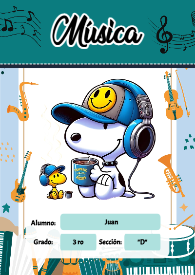 Portada de Musica Editable para Imprimir Gratis