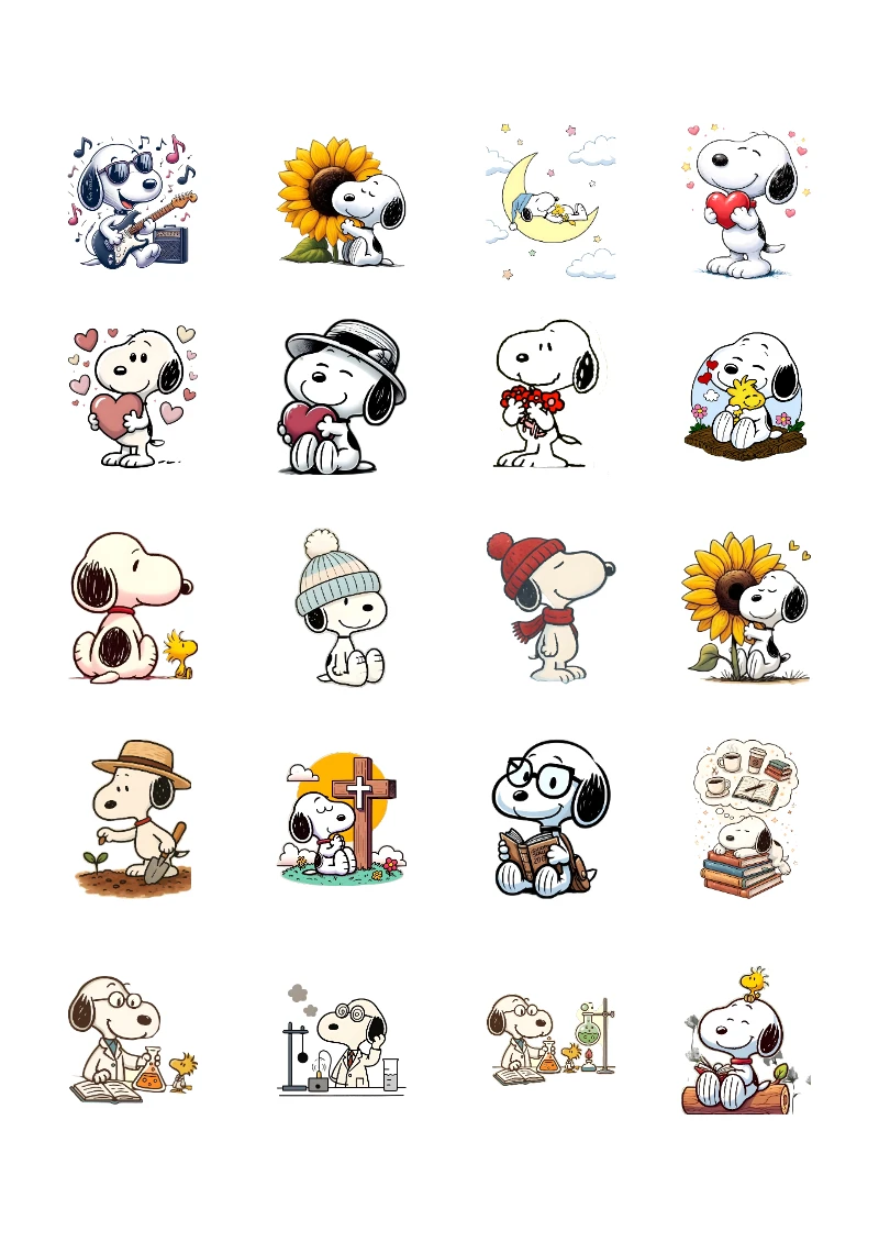 Stickers de Snoopy para Imprimir y Recortar Gratis (Diseño 2)