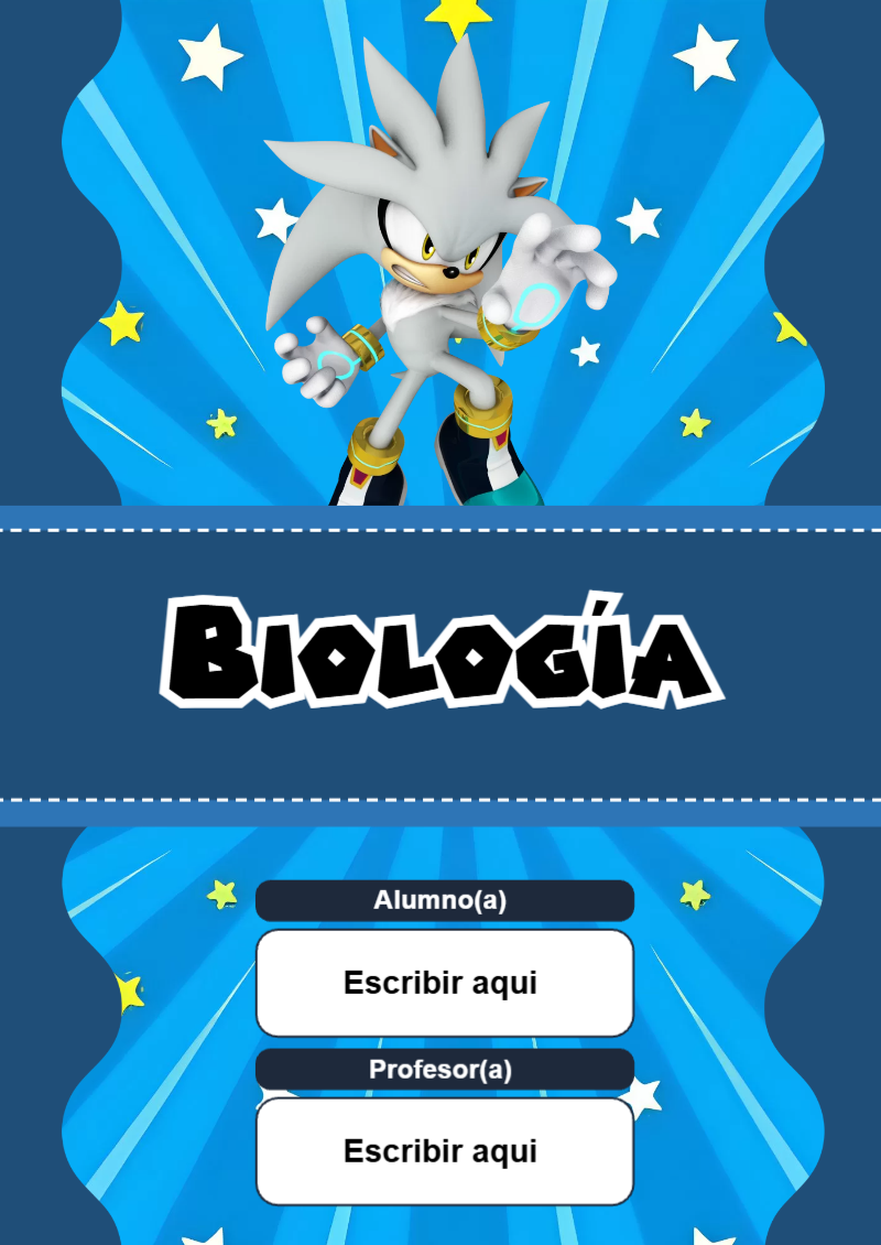 Portada de Sonic de Biología Editable para Imprimir Gratis