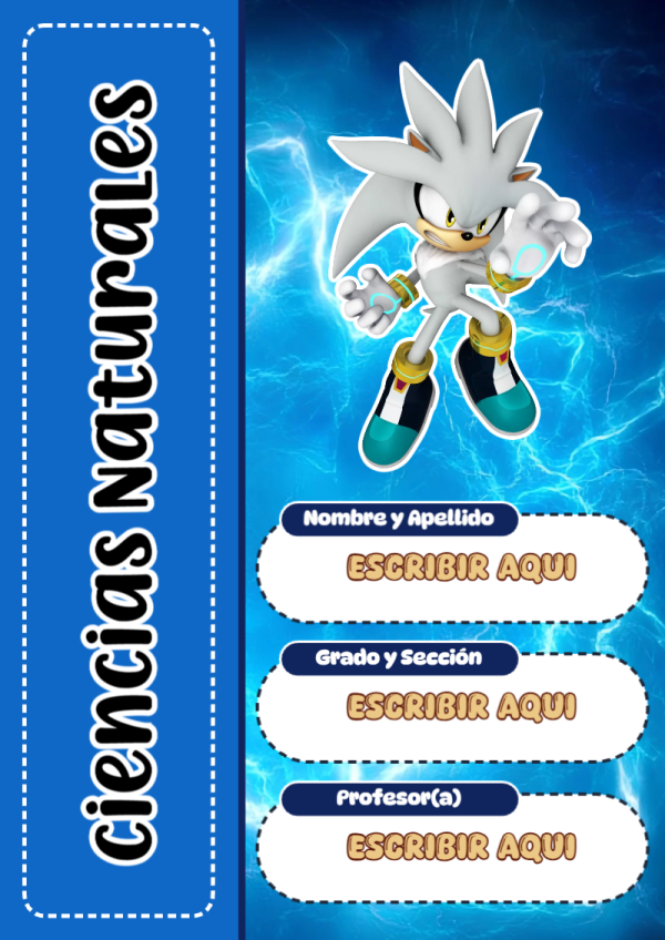 Portada de Sonic de Ciencias Naturales para cuaderno para estudiantes - perfecto para organizar tus apuntes
