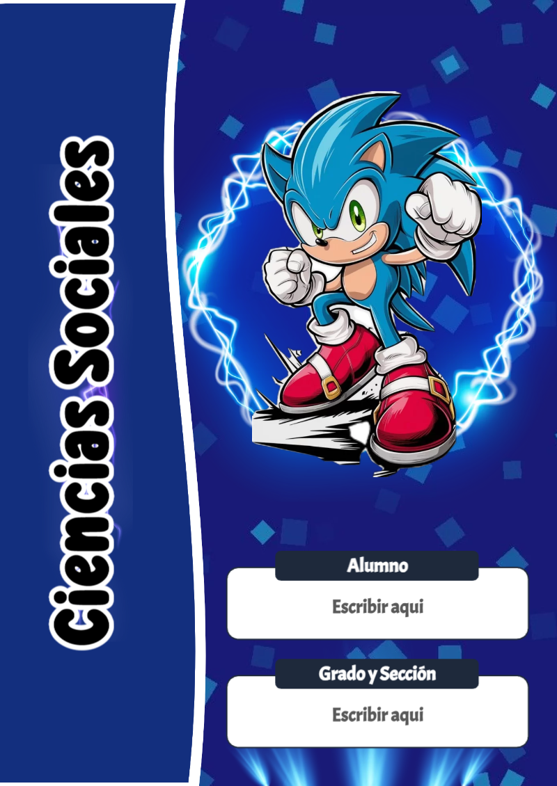 Portada de Sonic de Ciencias Sociales Editable para Imprimir Gratis