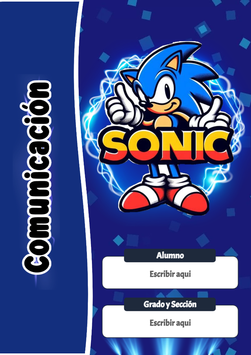 Portada de Sonic de Comunicación Editable para Imprimir Gratis
