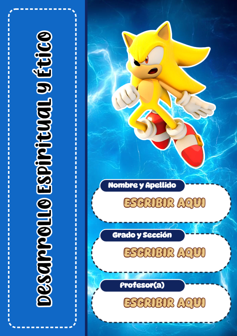 Portada de Sonic de Desarrollo Espiritual y Ético Editable para Imprimir Gratis