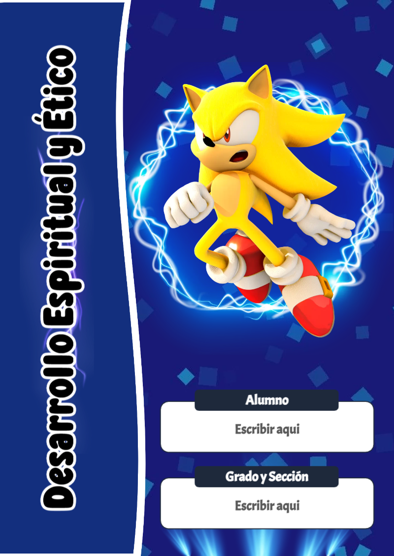 Portada de Sonic de Desarrollo Espiritual y Ético Editable para Imprimir Gratis
