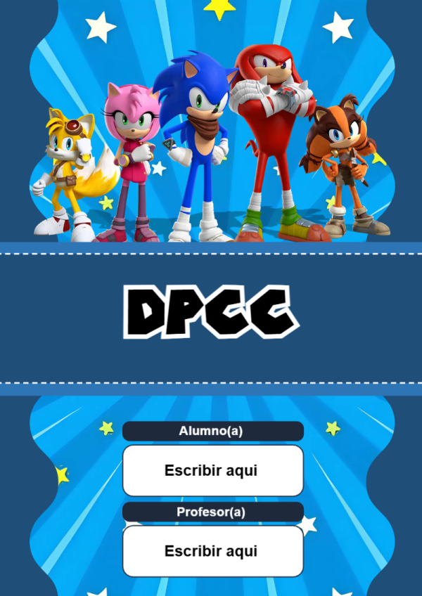 Portada de Sonic de DPCC para cuaderno fácil de imprimir - ideal para cuadernos de espiral