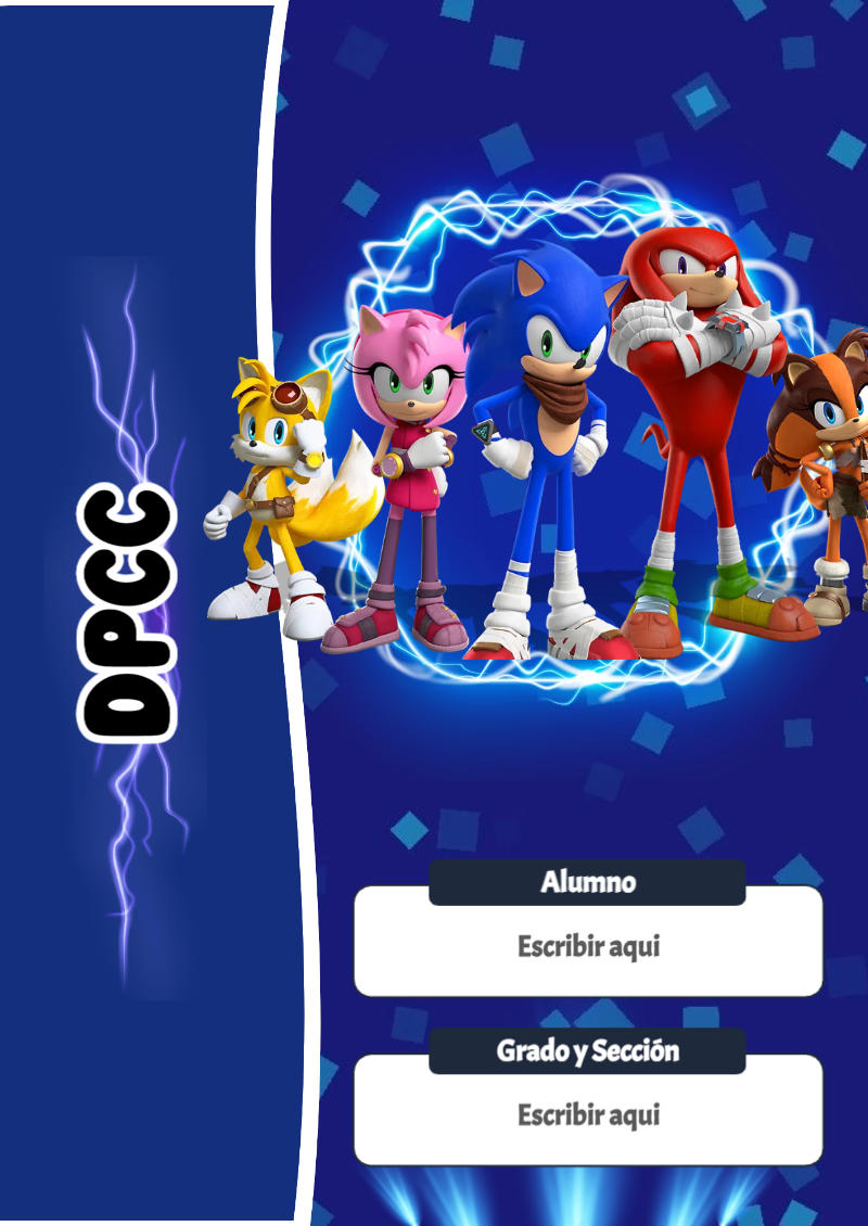 Portada de Sonic de DPCC Editable para Imprimir Gratis