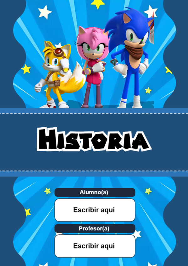 Portada de Sonic de Historia para cuaderno con estilo creativo - ideal para cuadernos de espiral