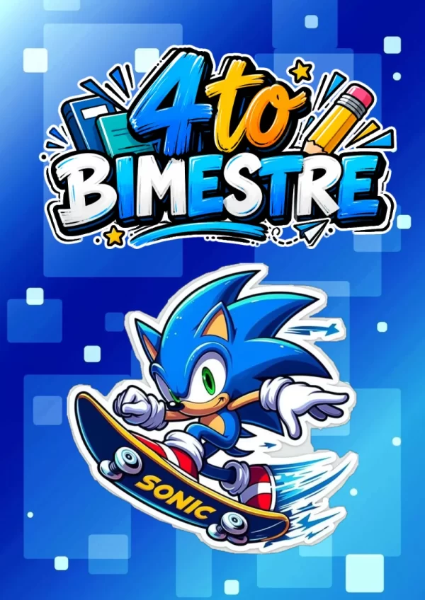 Portada de Sonic para cuaderno colorida y creativa - con colores vivos y llamativos