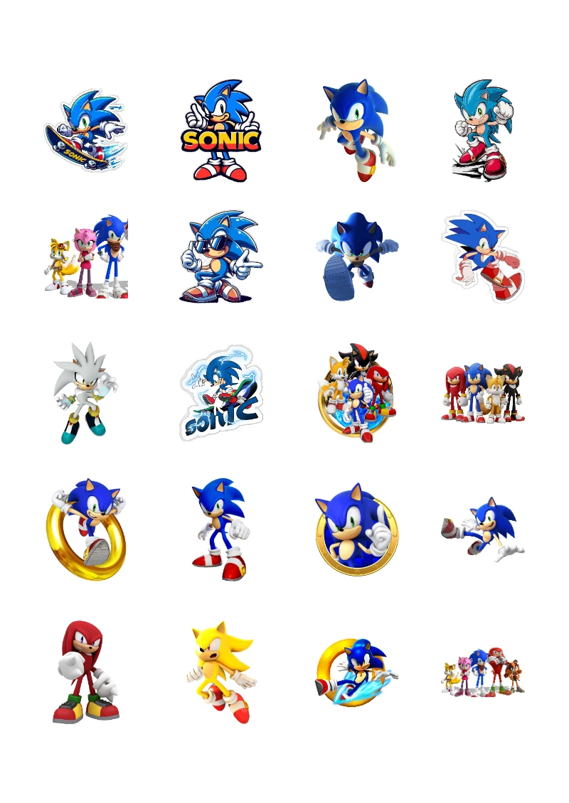 Stickers de SONIC para Imprimir y Recortar Gratis (Diseño 1) para imprimir y recortar gratis - ideal para el nuevo año escolar