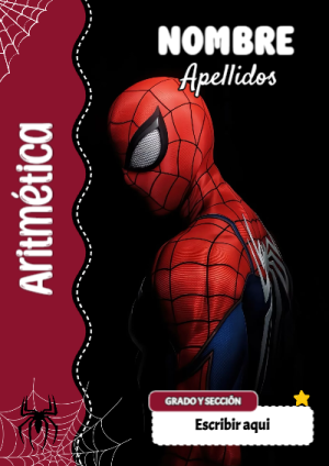Portada de Spiderman de Aritmética para cuaderno decorativa y bonita - para todas las edades y grados
