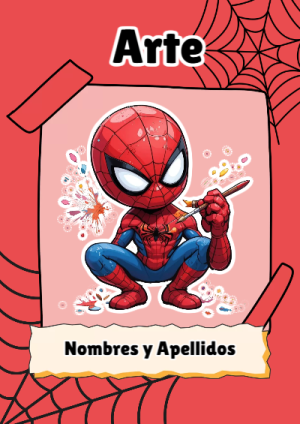 Portada de Spiderman de Arte para cuaderno bonita para imprimir - ideal para el nuevo año escolar