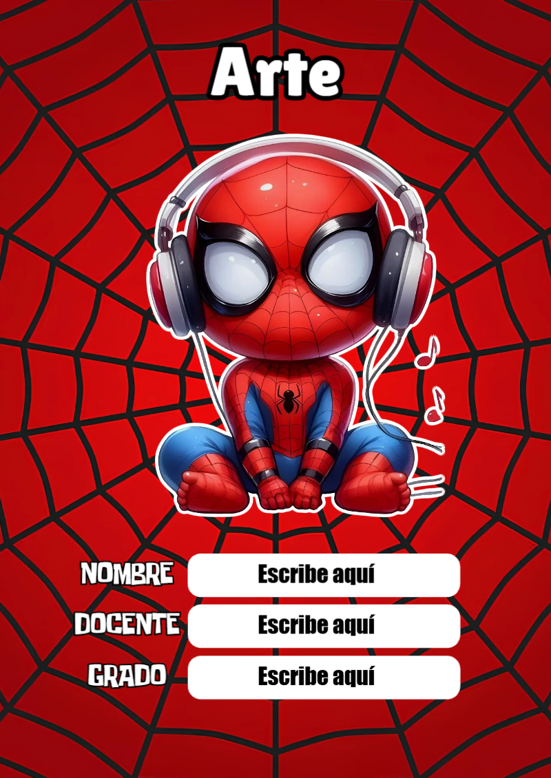 Portada de Spiderman de Arte Editable para Imprimir Gratis