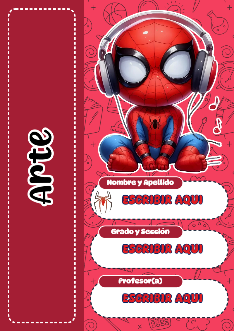 Portada de Spiderman de Arte para cuaderno con estilo creativo - ideal para el nuevo año escolar