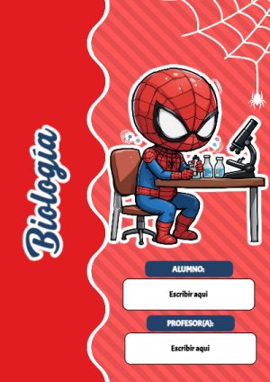 Portada de Spiderman de Biología para cuaderno colorida y creativa - ideal para el nuevo año escolar