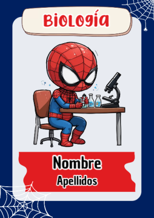Portada de Spiderman de Biología para cuaderno con estilo creativo - diseño exclusivo y original
